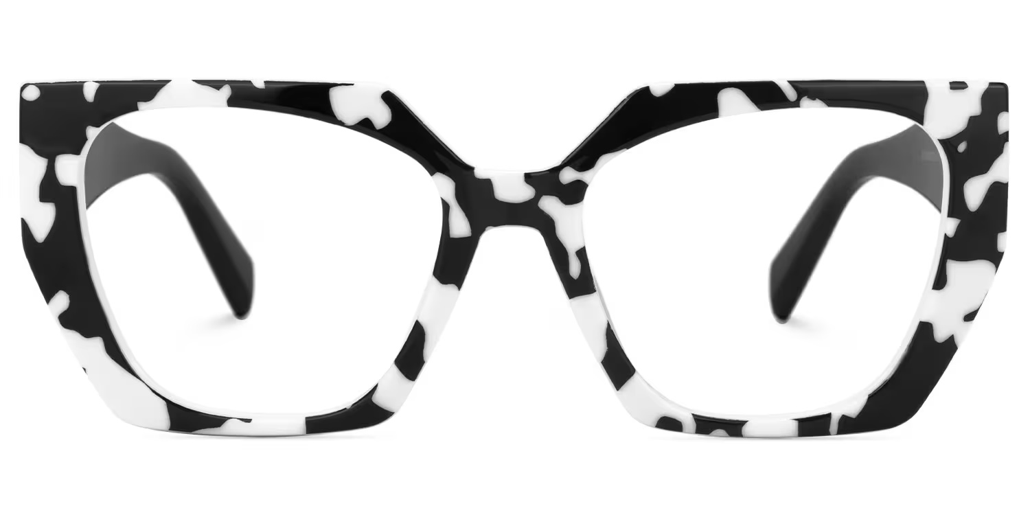 Sileidy Glasses - Sileidy Geometric Black - White Glasses