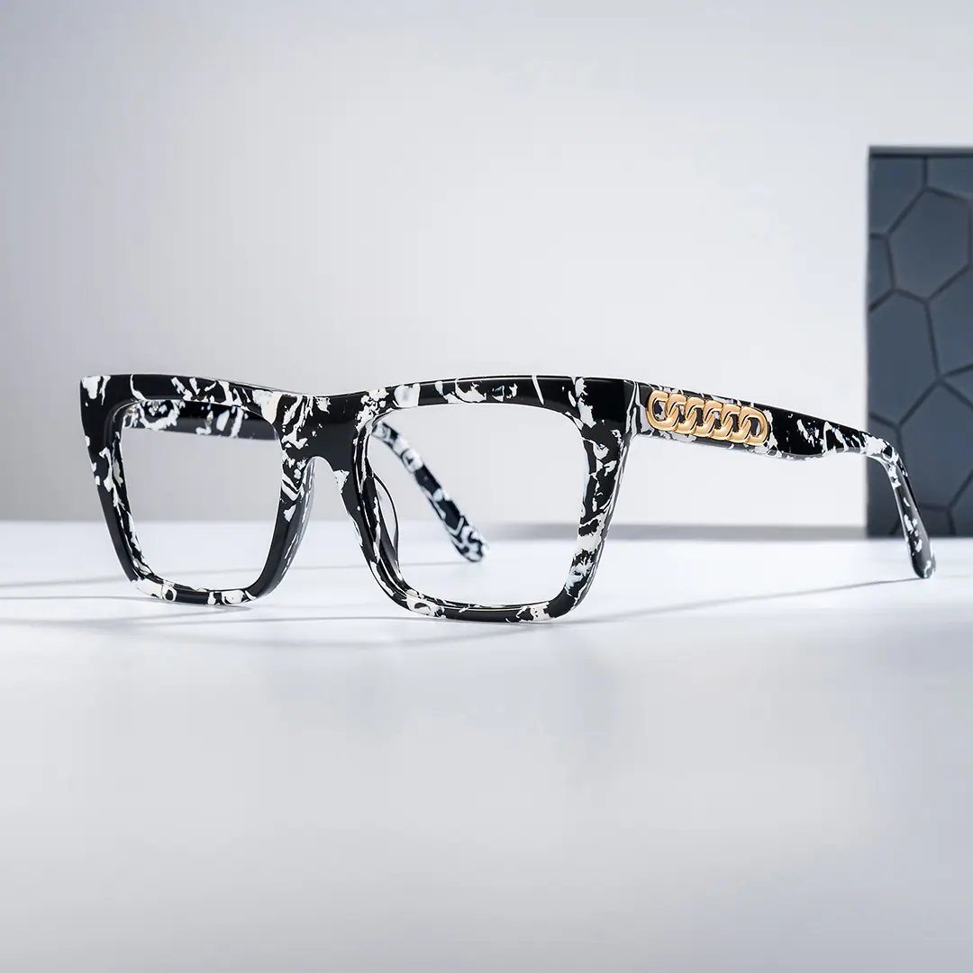 Rascoe Glasses - Rascoe Rectangle Black White Glasses