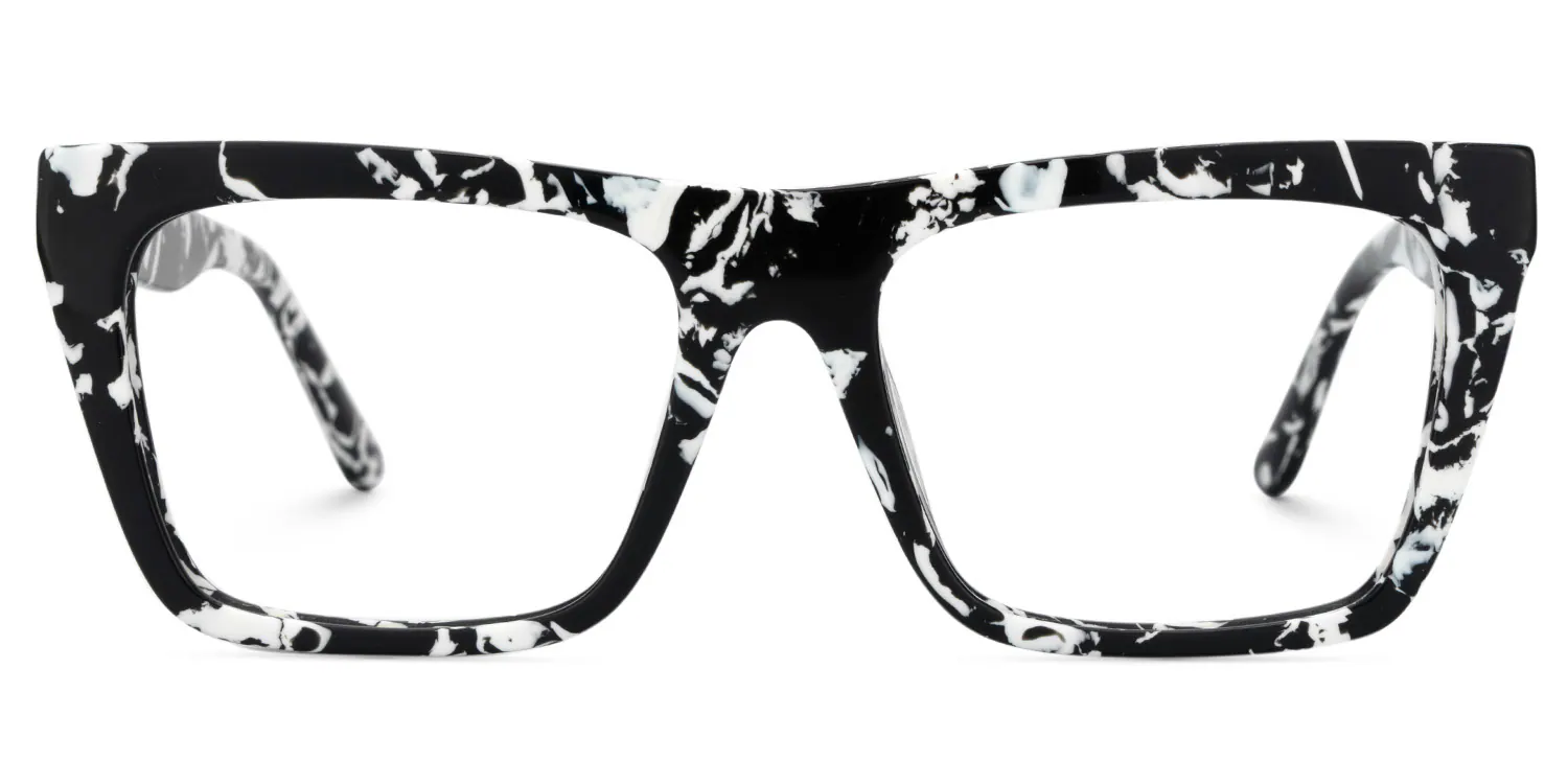 Rascoe Glasses - Rascoe Rectangle Black White Glasses 3 Rascoe Glasses - Rascoe Rectangle Black White Glasses
