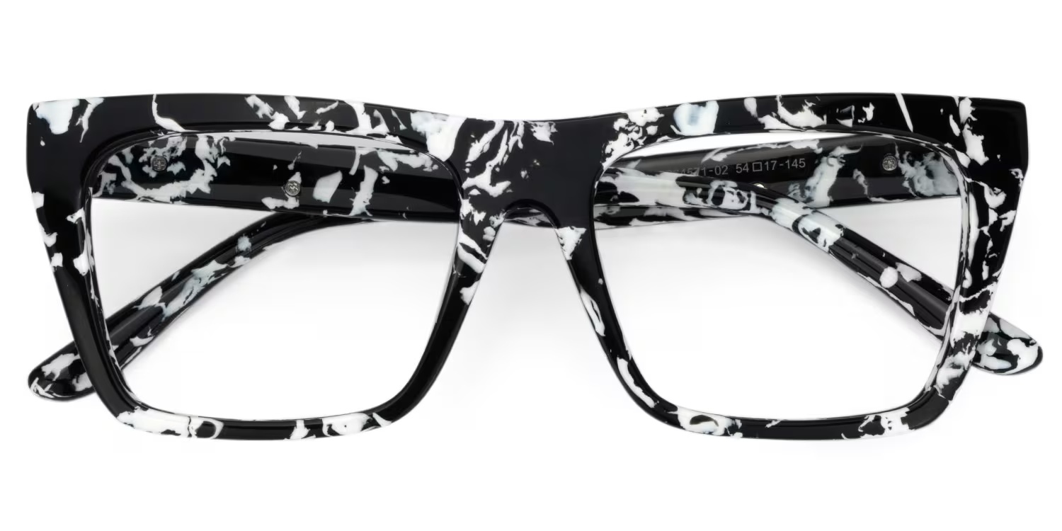 Rascoe Glasses - Rascoe Rectangle Black White Glasses 4 Rascoe Glasses - Rascoe Rectangle Black White Glasses