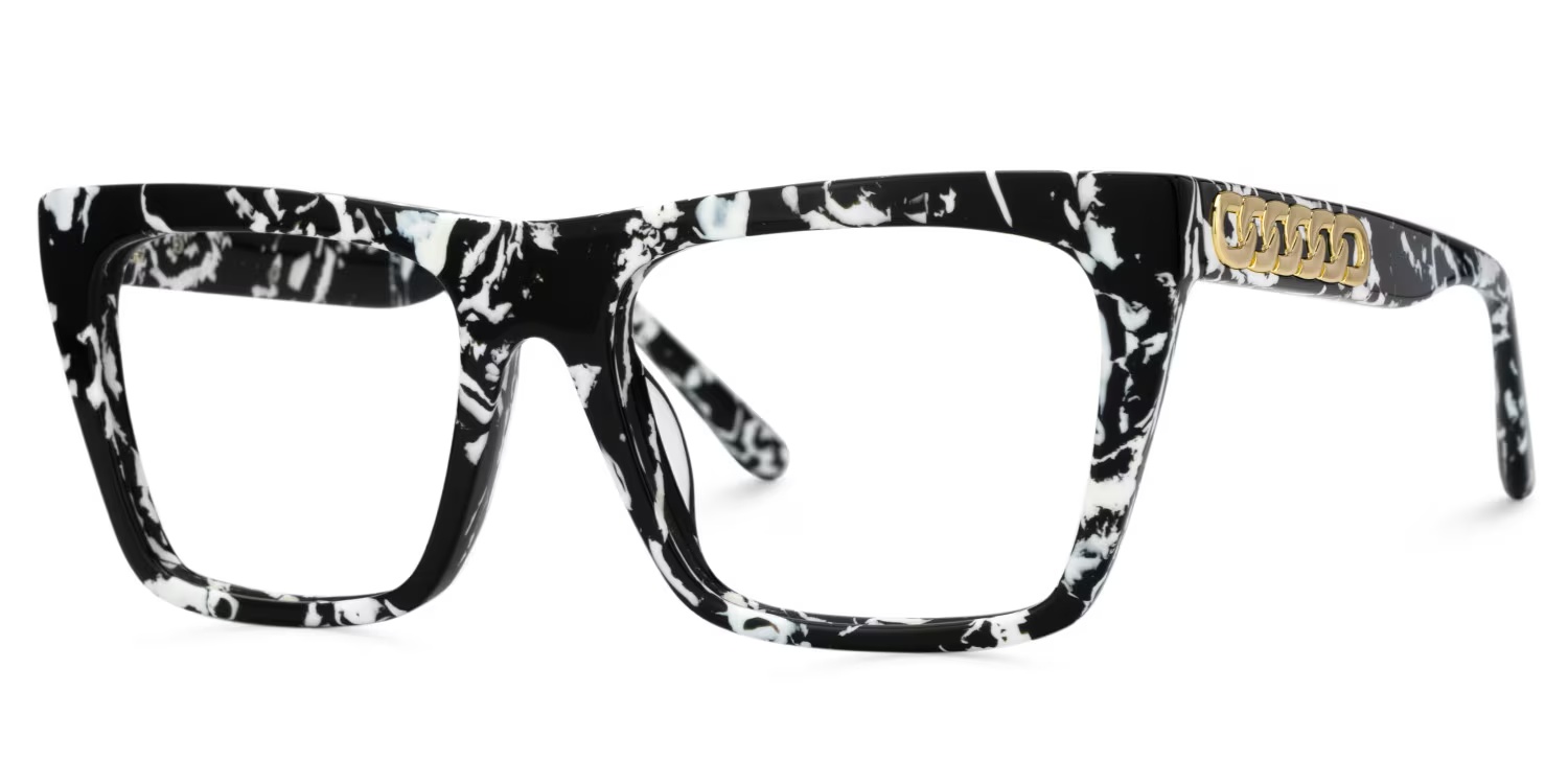 Rascoe Glasses - Rascoe Rectangle Black White Glasses 5 Rascoe Glasses - Rascoe Rectangle Black White Glasses