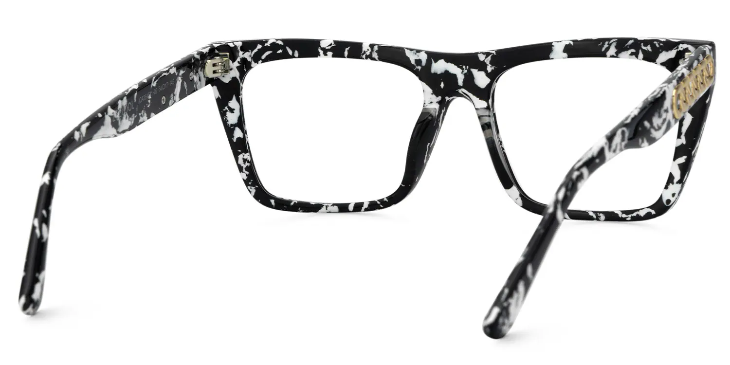 Rascoe Glasses - Rascoe Rectangle Black White Glasses 7 Rascoe Glasses - Rascoe Rectangle Black White Glasses