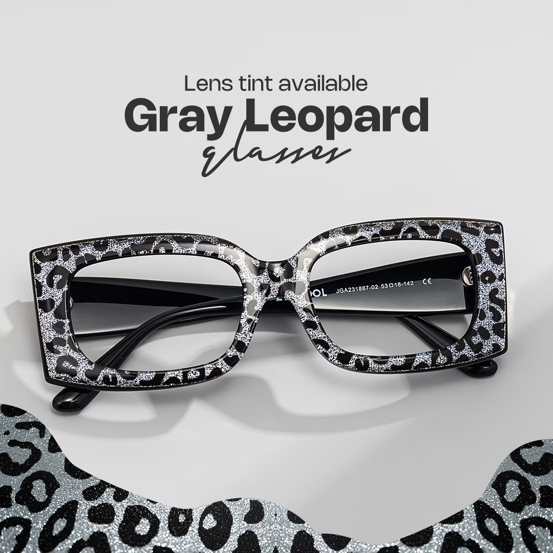 Orduno Glasses - Orduno Rectangle Gray Leopard Glasses