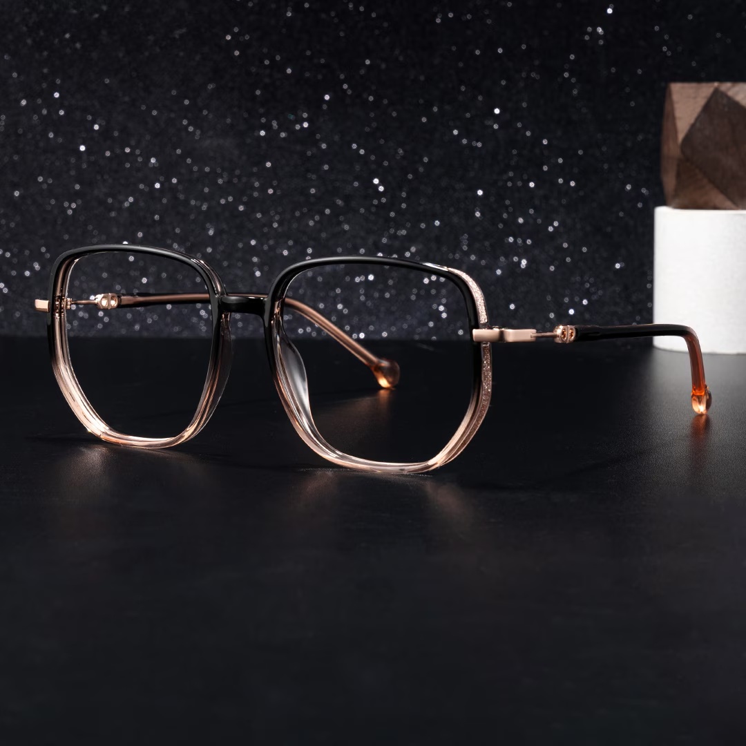 Joana Glasses - Joana Geometric Black Champagne Glasses