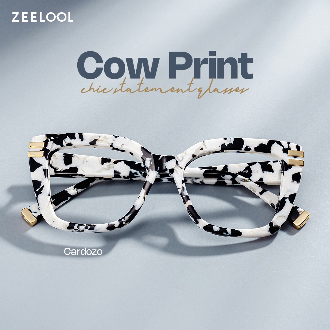 Cardozo Glasses - Cardozo Square Cow Print Glasses