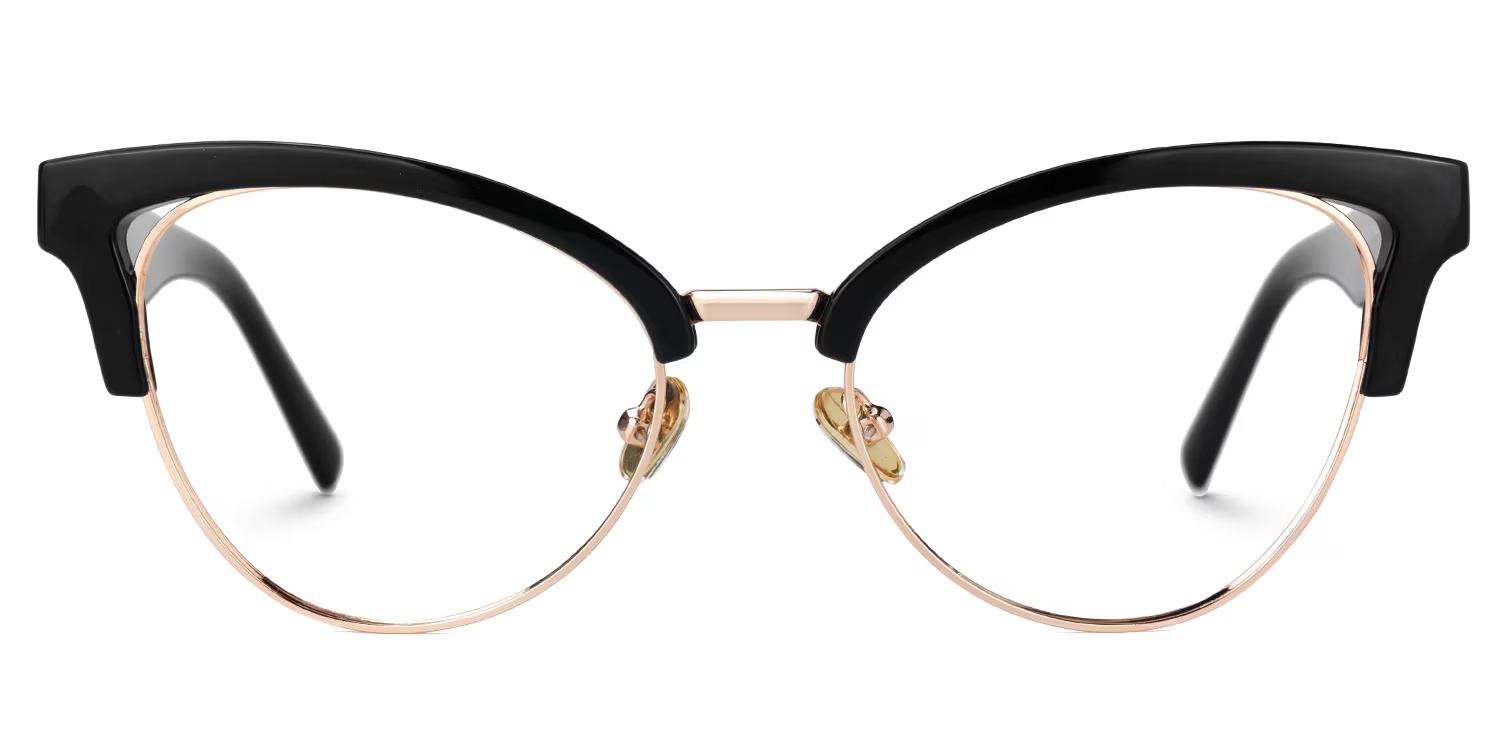Charlene Glasses - Charlene Browline Black Glasses