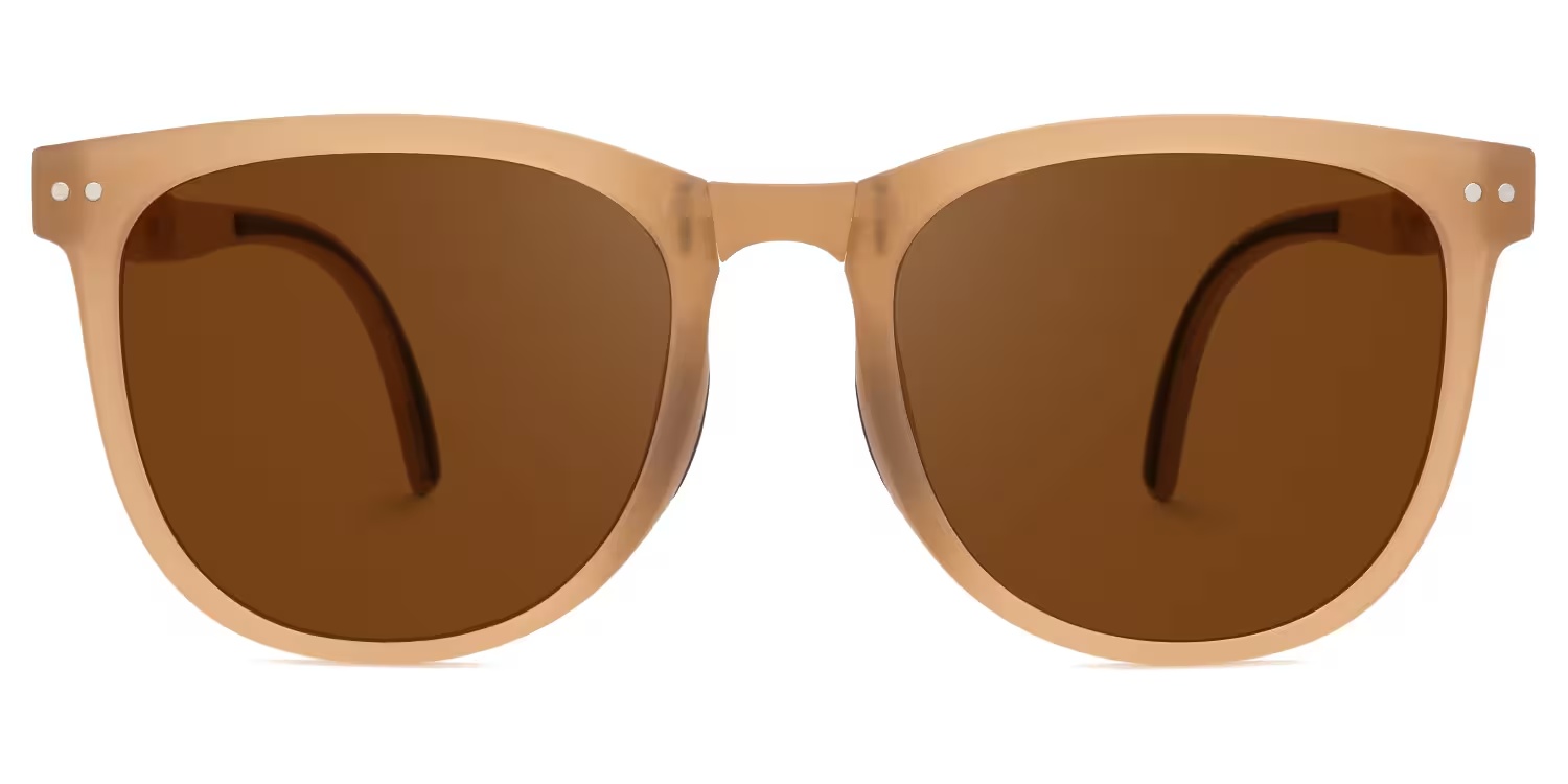 Lindzy Sunglasses - Lindzy Square Champagne Sunglasses