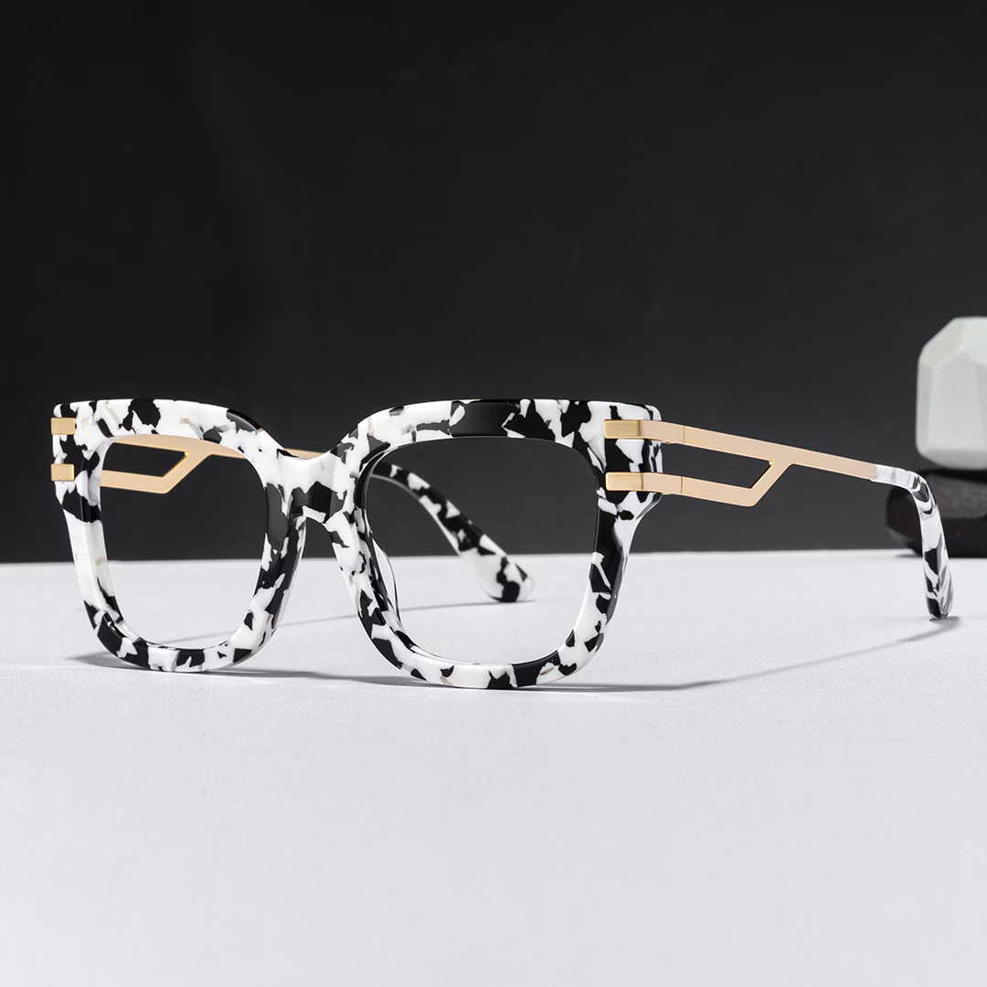 Lidia Glasses - Lidia Square Cow Print Glasses