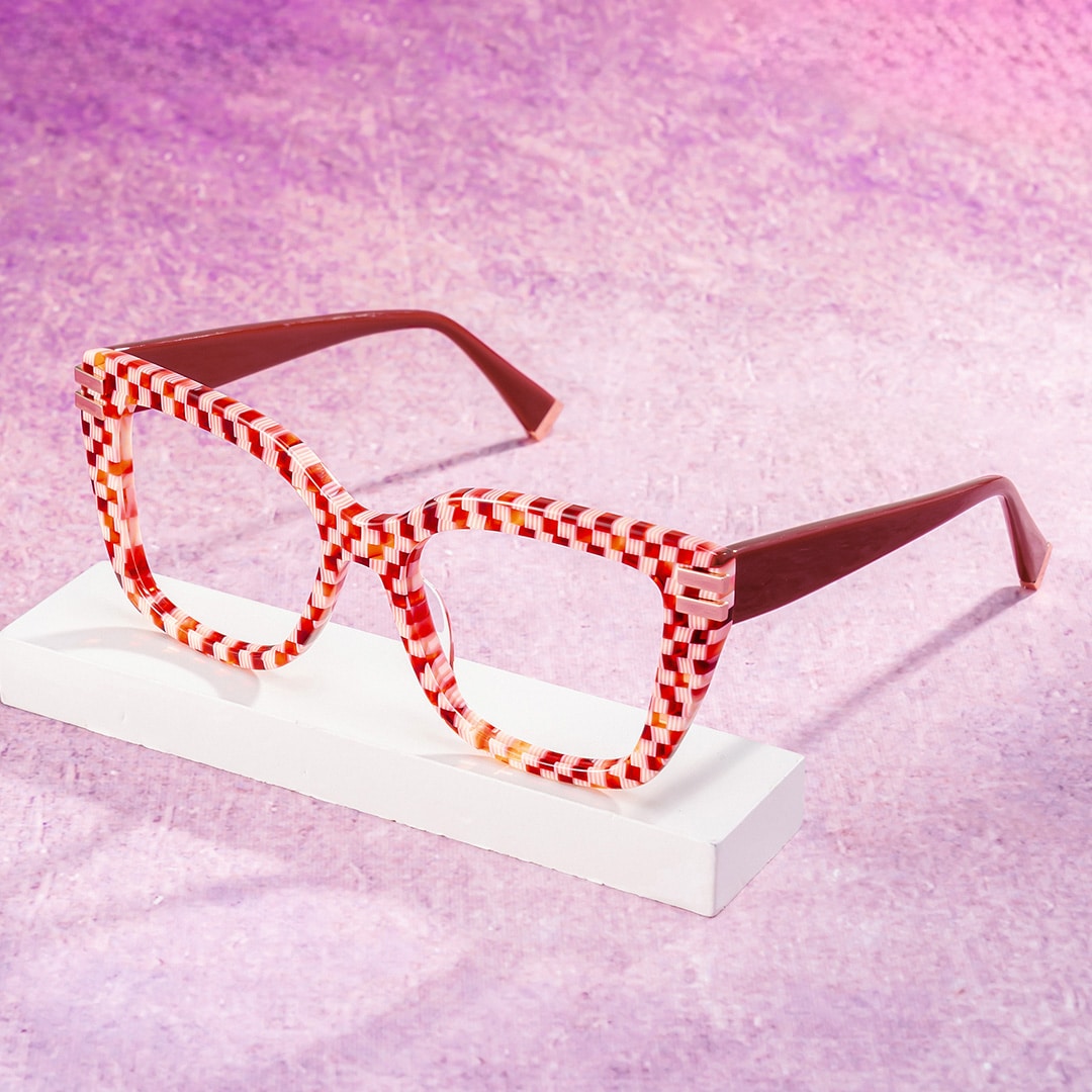 Cardozo Glasses - Cardozo Square Red Glasses