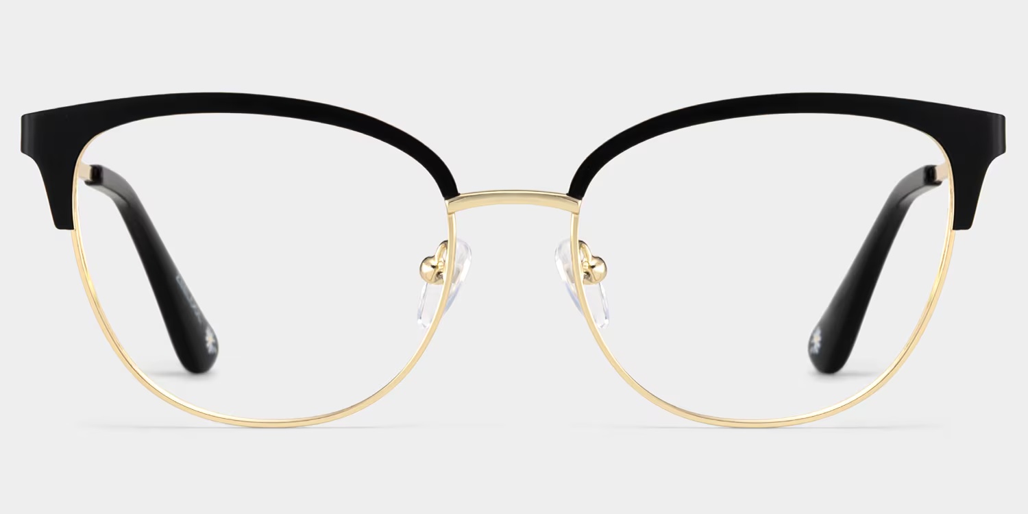 Lacey Glasses - Lacey Browline Black Glasses