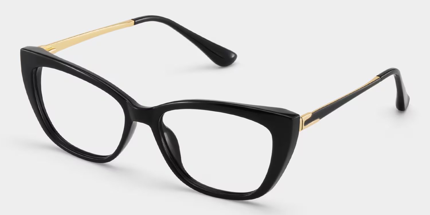 Harlow Glasses - Harlow Rectangle Black Glasses 4 Harlow Glasses - Harlow Rectangle Black Glasses
